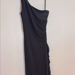 Rimini Chic Black One-Shoulder Long Dress